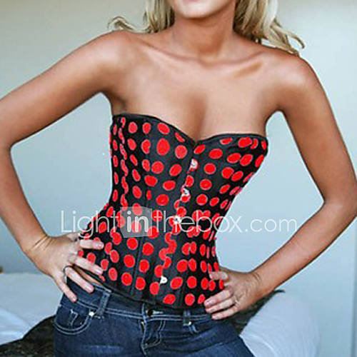 Fashion Satin Strapless Front Busk Closure Corset Shapewear More Colors