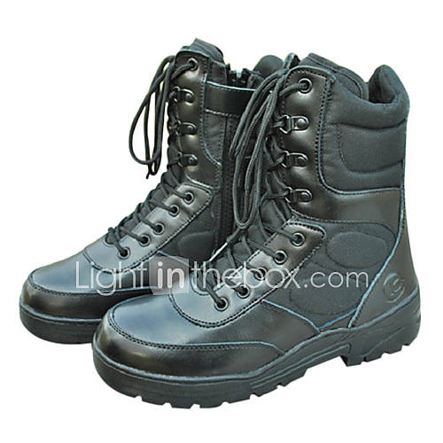Outdoor Mens Military Style Black Hiking Boots