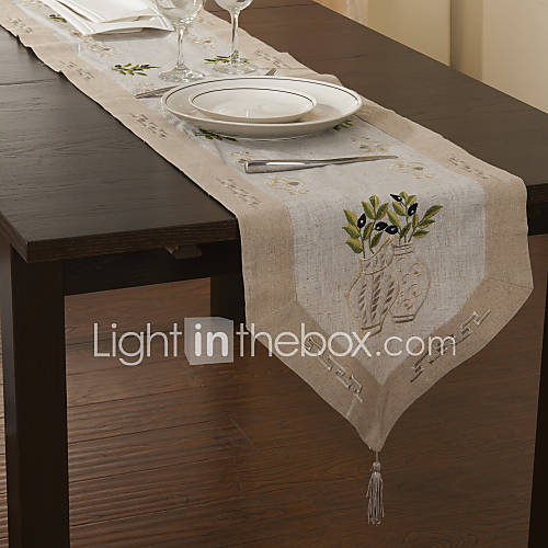 Green Linen Rectangular Table Runners 513930 2016 10.79