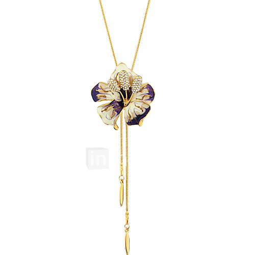bunga emas paduan disepuh dengan stoving varnish dan kalung berlian imitasi bunga liontin wanita bunga emas paduan disepuh dengan stoving varnish dan kalung berlian imitasi bunga liontin wanita