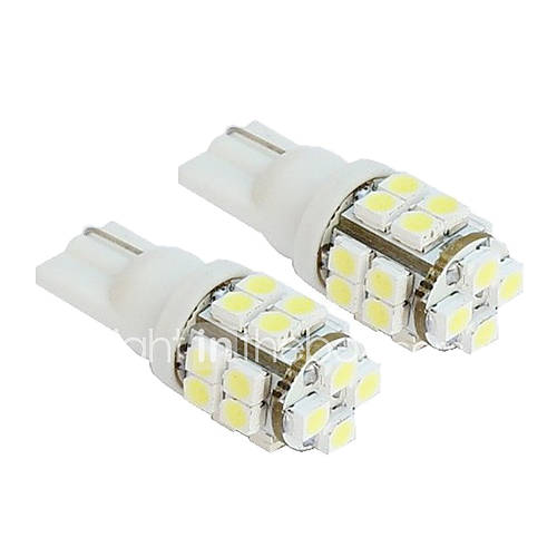 Image de 2pcs 20-SMD T10 12V lumiÃ¨re blanche LED ampoules de rechange