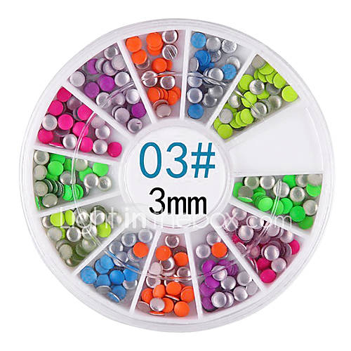 yemannvyou6 couleurs rivet rond 3mm nail art décorations