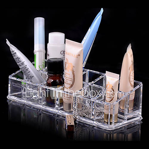 support de stockage de produits de beauté en acrylique transparent 2x6 quadrate pinceau de maquillage pot organisateur cosmétique