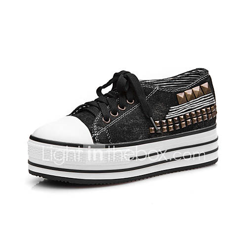 Canvas Platform Heel Creepers Fashion Sneakers Casual Shoes(More Colors