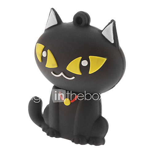 8G Cute Cat USB Flash Drive Black/White