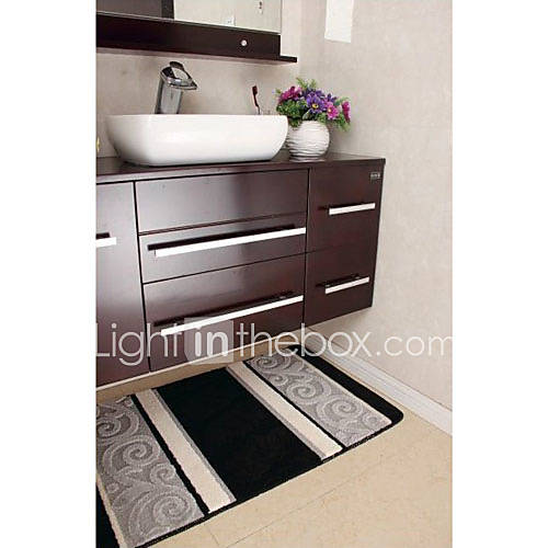 Bath Rug Black Conch Pattern Non Skid 857680 2016 14.44