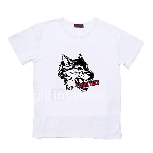 T-shirt du coton des personnalisée Tête de loup modèle manches courtes hommes