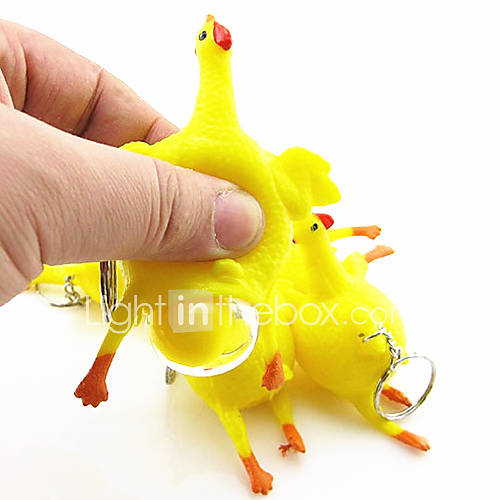 Mini Coincée ponte poule en caoutchouc Toy stress releveur blague (9x6x6cm, 1PCS)