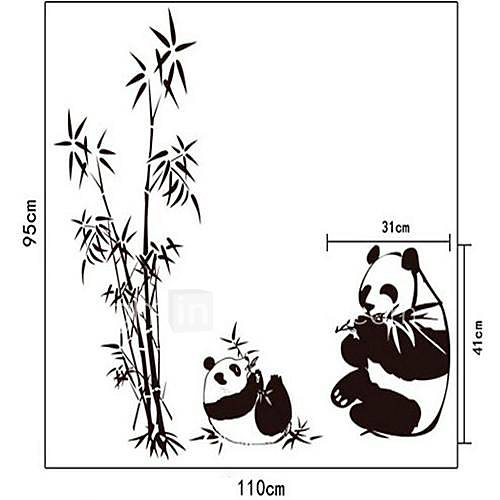 Panda Et Motif Bambou bricolage adhésif amovible Sticker