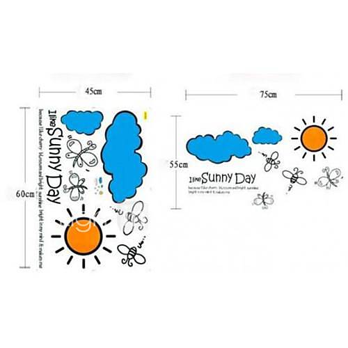 J'aime Sunny Day PVC amovible Art Stickers muraux Fonds d'écran Stickers