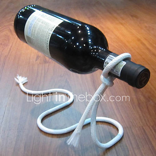Illusion flottant Courber Style Rope Wine Rack Rouge stand