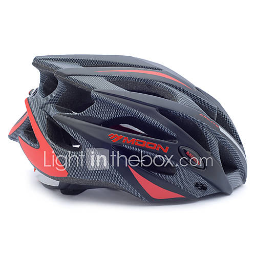 MOON Bike Helmet Cycling Black and Red PC/EPS 21 Vents Protective Ride