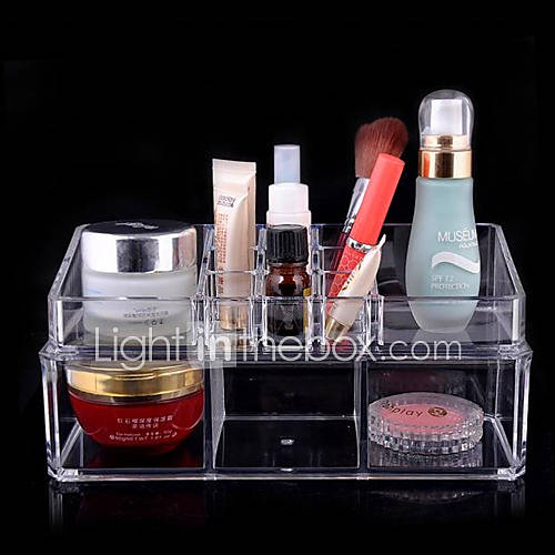 boîte transparente complexe de stockage de produits de beauté à double couche combiné acrylique organisateur cosmétiques