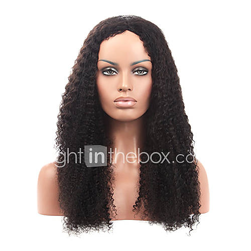 20Inch Brazilian Remy Hair Afro Kinky Curly Middle Part Lace Front Wig