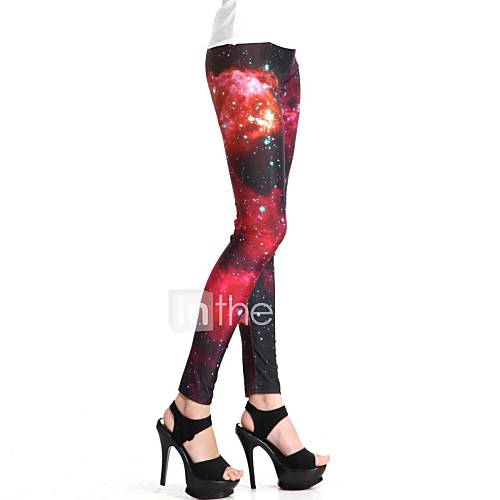 Elonbo Bright Interstellar Style Digital Painting Women Free Size Sexy Tight Leggings