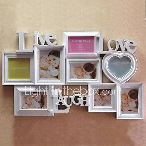 Amour Frame Collection Conjoined ABS blanc mur Photo Set de 8
