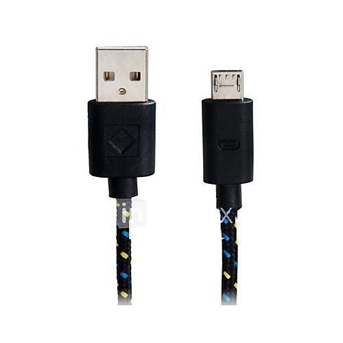 Image de 3M Micro cÃ¢ble de recharge USB Tissu tressÃ© tissÃ© Data Sync Cord Pour Samsung HTC Universal