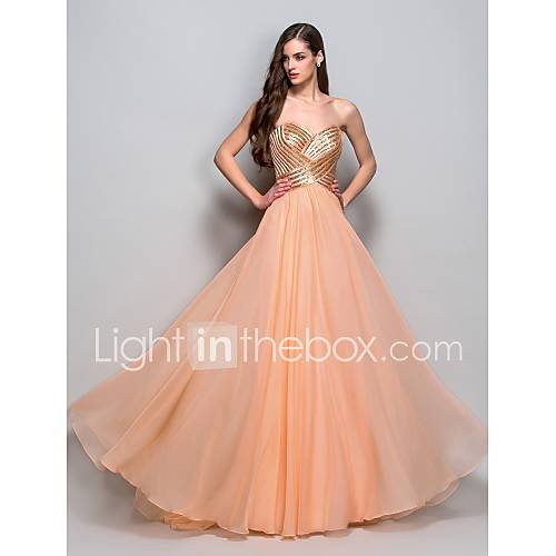 A line/Princess Sweetheart Floor length Chiffon Evening/Prom Dress