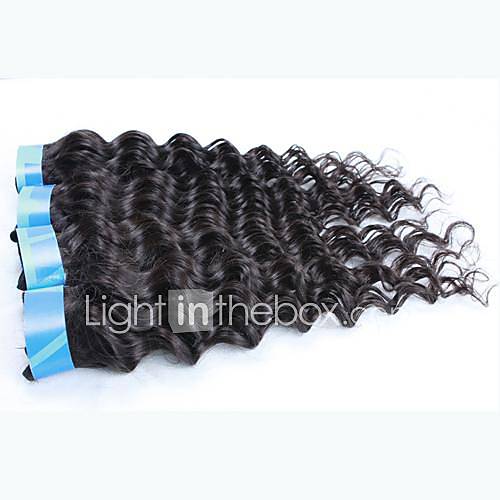 20 Inch 4Pcs Color 1B Grade 4A Indian Virgin Deep Wave Human Hair Extension