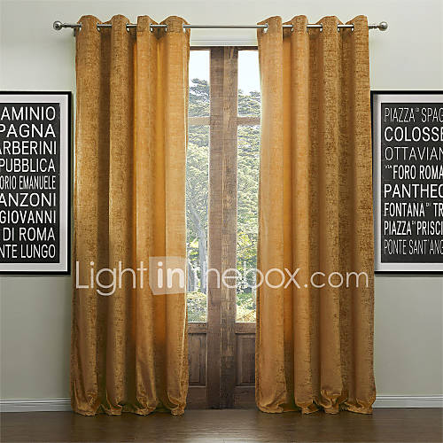 Modern Two Panels Solid Living Room Khaki Curtains Drapes 1160349 2016
