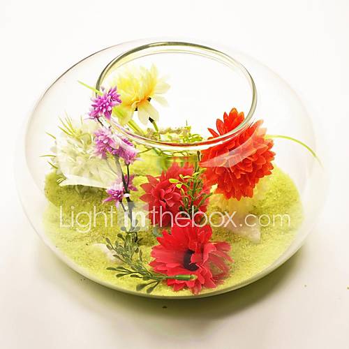   Thème jardin Transparent Vase en verre (sable inclus, fleurs non inclus)
