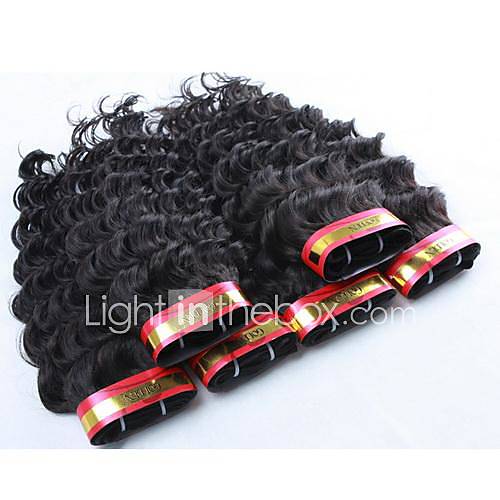 20 Inch Natural Black Deep Kinky Curly Mongolian Virgin Hair Weave Bundles 62G/Piece (2.10OZ/Piece)