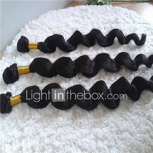 Mixed Lengths 16 18 20 Inches Indian Loose Wave Weft 100% Virgin Remy Human Hair Extensions