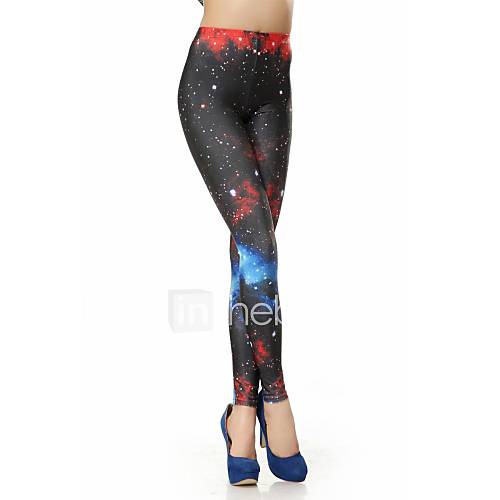 Elonbo Red Star Style Digital Painting Tight Women Leggings