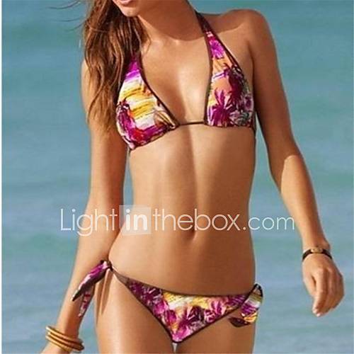 Womens Sexy Print Halter tops Push Up Bikinit