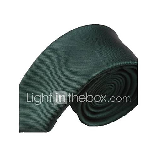 Mens Solid Colour Dark Green Narrow Microfibre Necktie