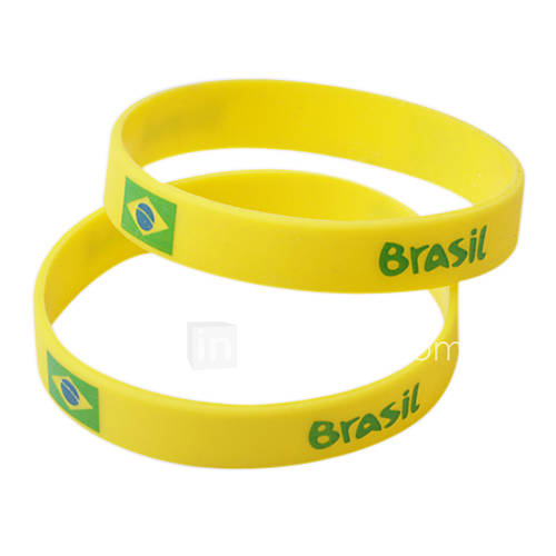 Brésil 2014 Coupe du Monde jaune gel de silice Bracelets