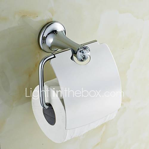 Laiton élégant toilettes supports de rouleau d'argent en cristal