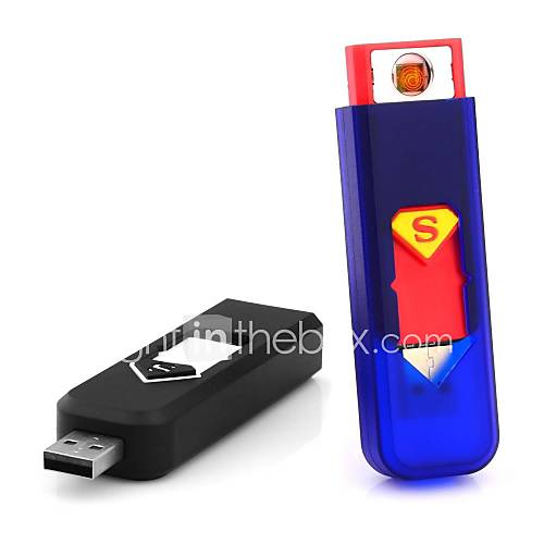Superman USB cigarette rechargeable Mini sans flamme Briquet Electronique Peut bord de l'avion