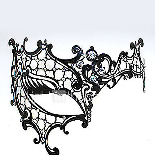 Cyclope de style en métal creux Deluxe Carnaval masque de mascarade avec strass