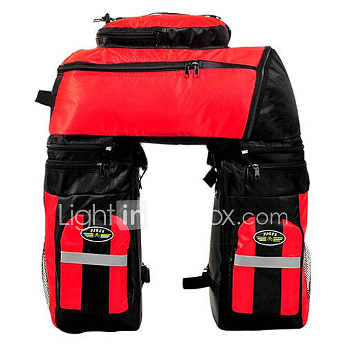 FJQXZ Rear Pannier Bike Bag 70L Large Capacity Waterproof Red 600D