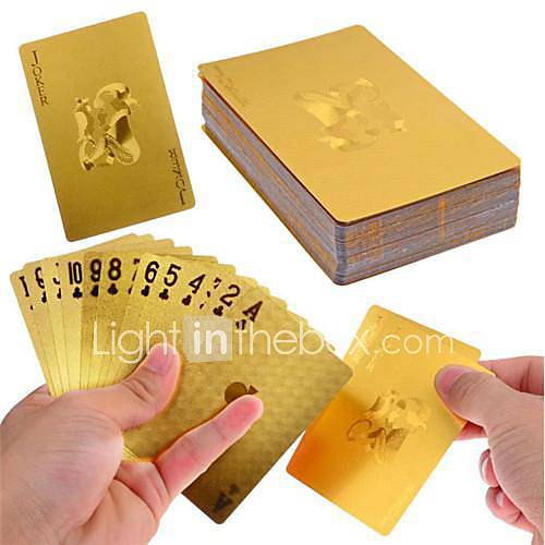 24K feuille d'or Poker Playing Cards