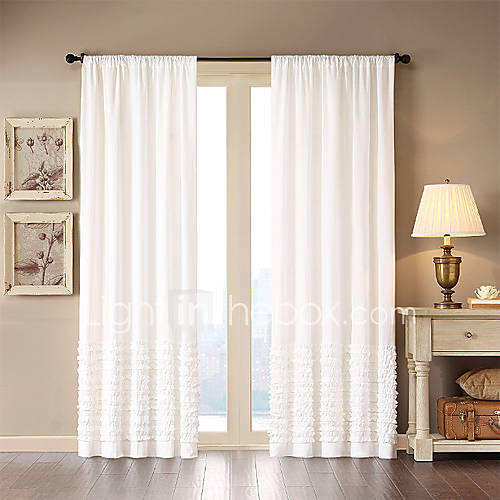 One Panel Curtain Modern , Solid Living Room Cotton Material Curtains