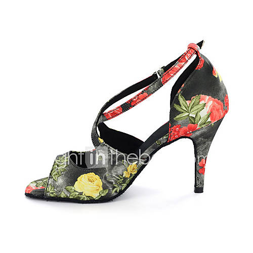 Image de Chaussures de danse(Multicolore LÃ©opard) -Personnalisables-Talon Bottier-Similicuir-Latine