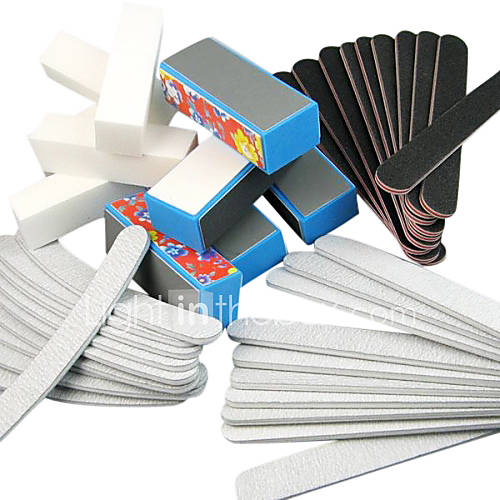 40PCS 5 Types Nail Art Files & Buffer Blocks (Flower Types) Manicure