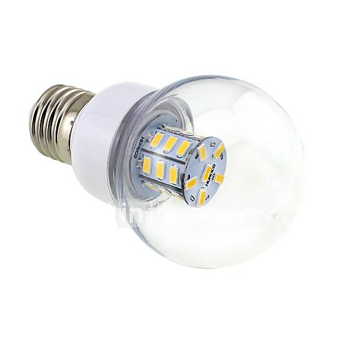 Image de 4W E26/E27 Ampoules Globe LED G60 27 SMD 5730 500 lm Blanc Chaud 3000ï½ž3500K K DC 12 AC 12 AC 24 DC 24 V