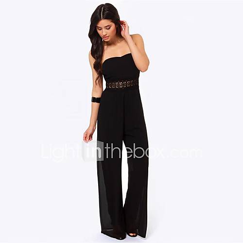 Women's Waist Hollow Bandeau Jumpsuit 1467103 2016 17.99