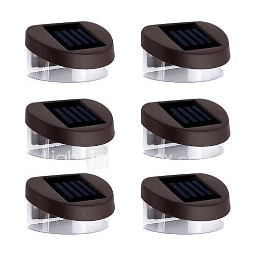 6pcs 2LED White Solar Lights Wall Stair Parapet Walkway Outdoor Deck Lamp 1615383 2016 23.99