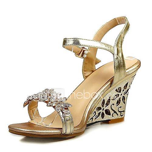 buckle round toe slingbacks wedge heel