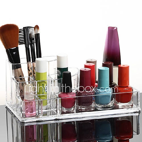 acrylique stockage cosmétique transparent support de brosse de maquillage pot carré organisateur cosmétique