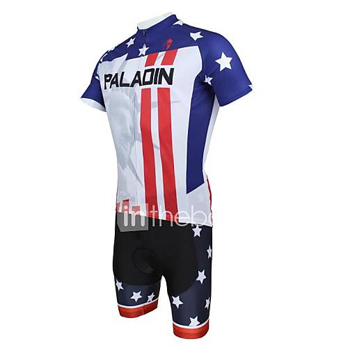 Le drapeau américain printemps et l'été de style Lycra et Polyester manches courtes vélo Costumes PaladinSport hommes