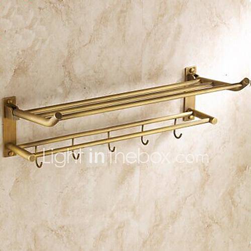 Antique Brass Bathroom Shelf With Towel Bar 1479681 2016 93.59