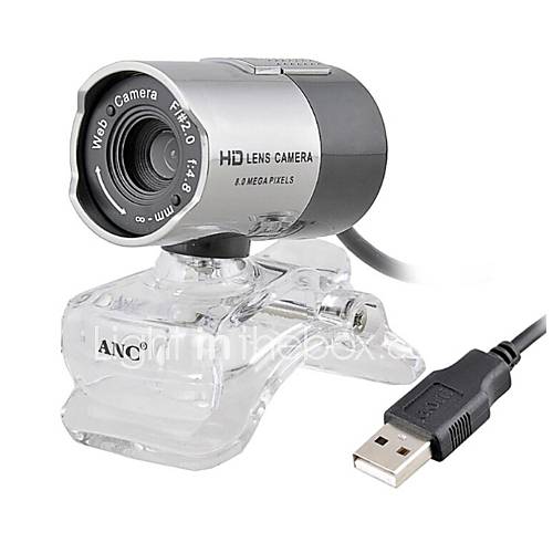 HD Webcam Aoni 8,0 mégapixels HD Camera Lens Digital Video Web caméra pour ordinateur portable et de bureau