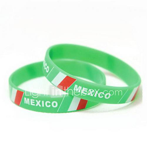 Motif de drapeau du Mexique Coupe du monde 2014 Silicone Wrist Band