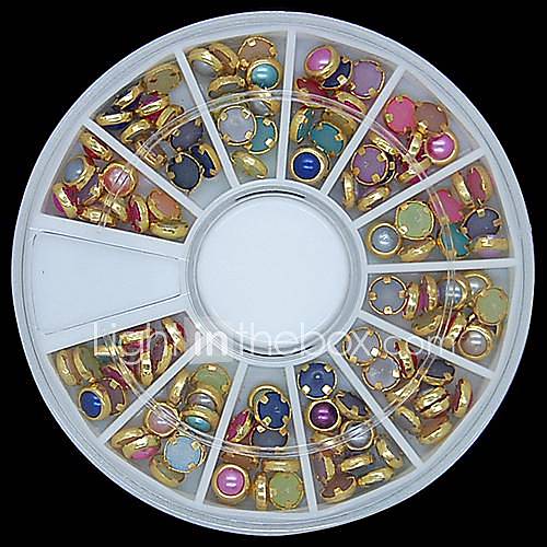 100pcs perle colorée ongle de roue de chants en métal de décoration d'art