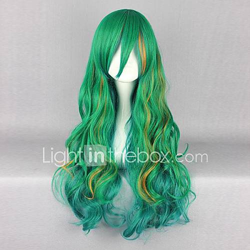 Cosplay Wigs Cosplay Cosplay Green Long Anime Cosplay Wigs 80 CM Heat